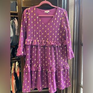 Andree Purple and Gold Dress